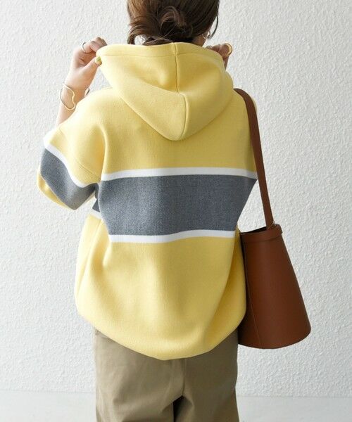 SHIPS / シップス パーカー | SHIPS any:〈手洗い可能〉パネル ボーダー フーディー ニット プルオーバー | 詳細17