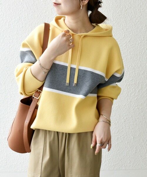 SHIPS / シップス パーカー | SHIPS any:〈手洗い可能〉パネル ボーダー フーディー ニット プルオーバー | 詳細19