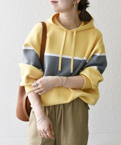 SHIPS / シップス パーカー | SHIPS any:〈手洗い可能〉パネル ボーダー フーディー ニット プルオーバー | 詳細20