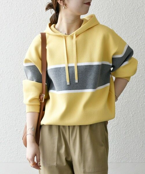 SHIPS / シップス パーカー | SHIPS any:〈手洗い可能〉パネル ボーダー フーディー ニット プルオーバー | 詳細15