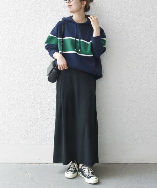 SHIPS / シップス パーカー | SHIPS any:〈手洗い可能〉パネル ボーダー フーディー ニット プルオーバー | 詳細23