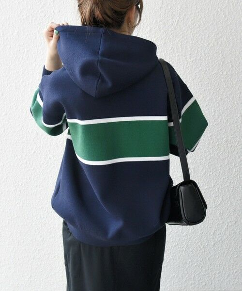 SHIPS / シップス パーカー | SHIPS any:〈手洗い可能〉パネル ボーダー フーディー ニット プルオーバー | 詳細27