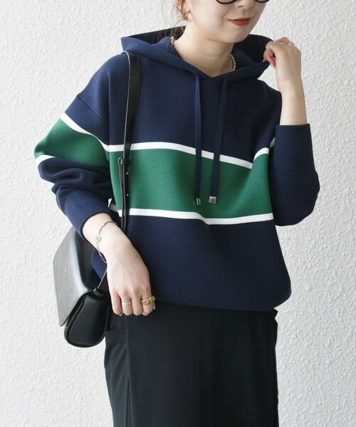 SHIPS / シップス パーカー | SHIPS any:〈手洗い可能〉パネル ボーダー フーディー ニット プルオーバー | 詳細29