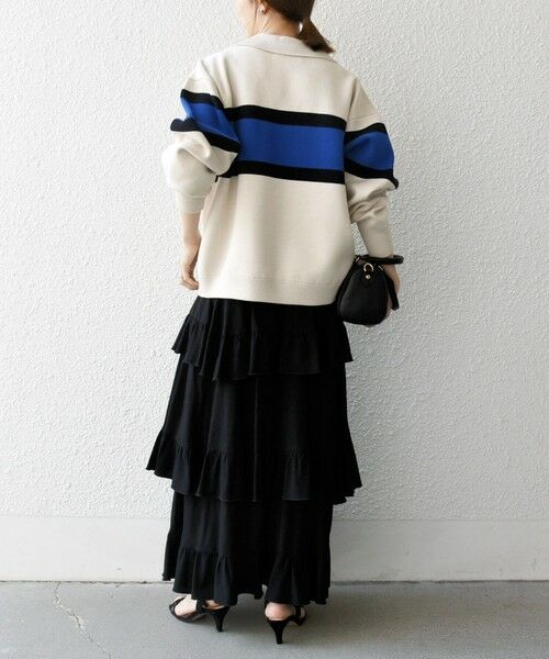 SHIPS / シップス ニット・セーター | SHIPS any:〈手洗い可能〉パネル ボーダー スキッパー ニット プルオーバー | 詳細2