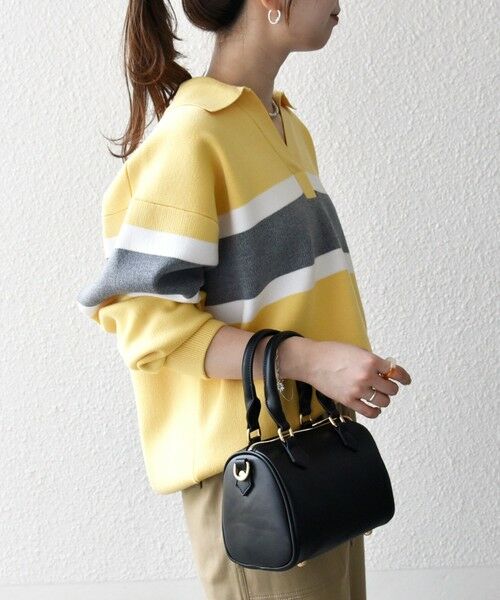 SHIPS / シップス ニット・セーター | SHIPS any:〈手洗い可能〉パネル ボーダー スキッパー ニット プルオーバー | 詳細17