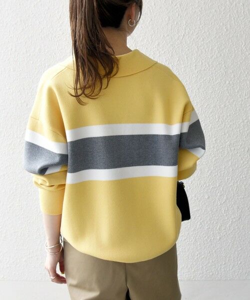 SHIPS / シップス ニット・セーター | SHIPS any:〈手洗い可能〉パネル ボーダー スキッパー ニット プルオーバー | 詳細18