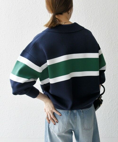 SHIPS / シップス ニット・セーター | SHIPS any:〈手洗い可能〉パネル ボーダー スキッパー ニット プルオーバー | 詳細28