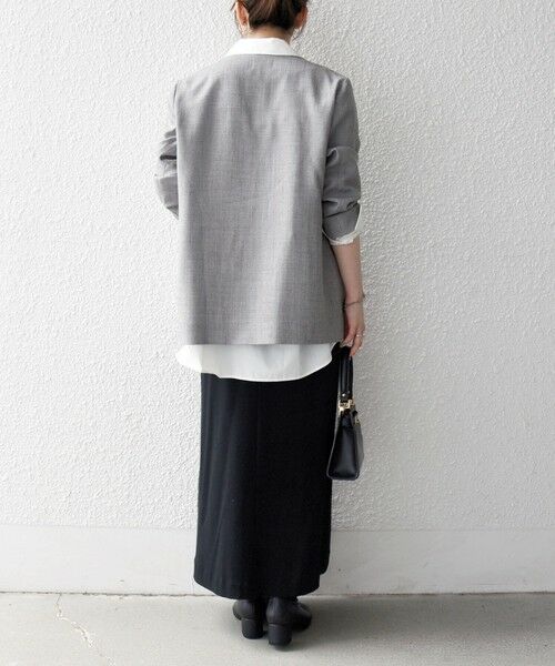 SHIPS / シップス ノーカラージャケット | SHIPS any:〈洗濯機可能〉ウーステッド Vネック ノーカラー ジャケット | 詳細2