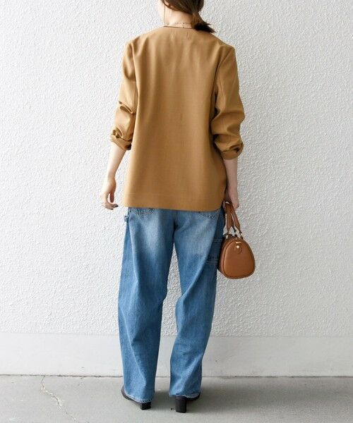 SHIPS / シップス ノーカラージャケット | SHIPS any:〈洗濯機可能〉ウーステッド Vネック ノーカラー ジャケット | 詳細19