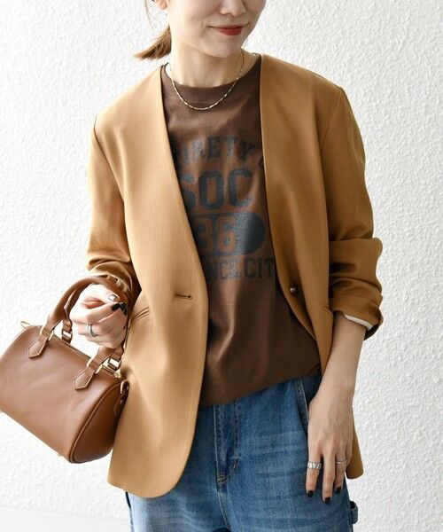 SHIPS / シップス ノーカラージャケット | SHIPS any:〈洗濯機可能〉ウーステッド Vネック ノーカラー ジャケット | 詳細20