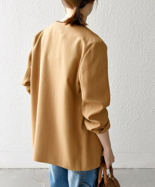 SHIPS / シップス ノーカラージャケット | SHIPS any:〈洗濯機可能〉ウーステッド Vネック ノーカラー ジャケット | 詳細23