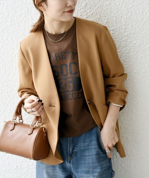 SHIPS / シップス ノーカラージャケット | SHIPS any:〈洗濯機可能〉ウーステッド Vネック ノーカラー ジャケット | 詳細25