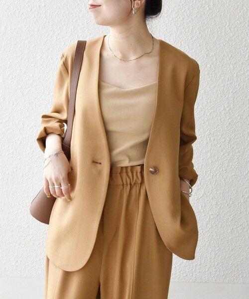 SHIPS / シップス ノーカラージャケット | SHIPS any:〈洗濯機可能〉ウーステッド Vネック ノーカラー ジャケット | 詳細28