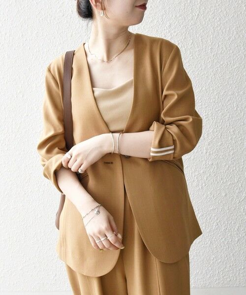 SHIPS / シップス ノーカラージャケット | SHIPS any:〈洗濯機可能〉ウーステッド Vネック ノーカラー ジャケット | 詳細29