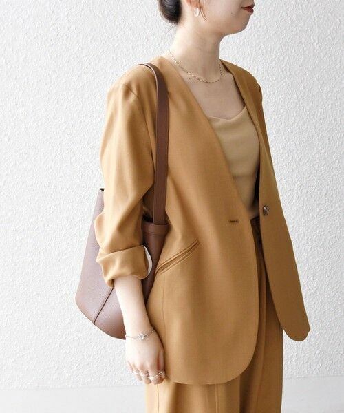 SHIPS / シップス ノーカラージャケット | SHIPS any:〈洗濯機可能〉ウーステッド Vネック ノーカラー ジャケット | 詳細30