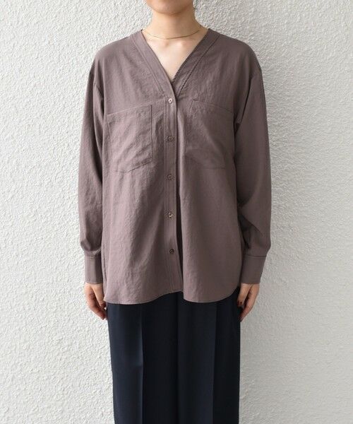 SHIPS / シップス シャツ・ブラウス | SHIPS Colors:〈手洗い可能〉ワッシャー  Vネック ポケット シャツ | 詳細4