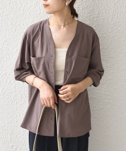 SHIPS / シップス シャツ・ブラウス | SHIPS Colors:〈手洗い可能〉ワッシャー  Vネック ポケット シャツ | 詳細8