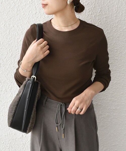 SHIPS / シップス Tシャツ | SHIPS Colors:〈手洗い可能〉シアー ドライ タッチ インナー TEE(ブラウン)