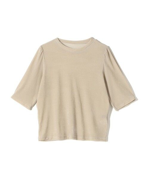 SHIPS for women/シップスウィメン SHIPS Colors:〈手洗い可能〉フロッキー メッシュ 5分袖 トップス ベージュ ONE SIZE SHIPS for women/シップスウィメン SHIPS Colors:〈手洗い可能〉フロッキー メッシュ 5分袖 トップス ベージュ ONE SIZE