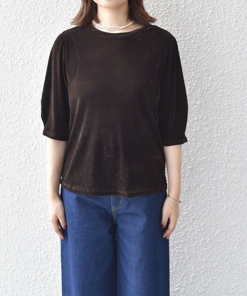 SHIPS / シップス カットソー | SHIPS Colors:〈手洗い可能〉フロッキー メッシュ 5分袖 トップス | 詳細10