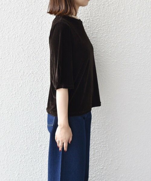 SHIPS / シップス カットソー | SHIPS Colors:〈手洗い可能〉フロッキー メッシュ 5分袖 トップス | 詳細13