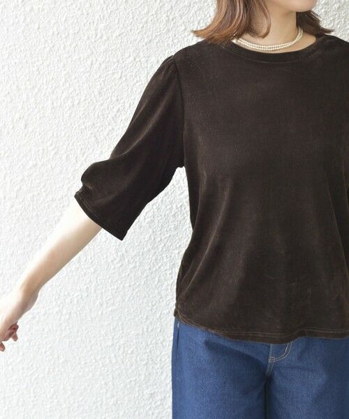 SHIPS / シップス カットソー | SHIPS Colors:〈手洗い可能〉フロッキー メッシュ 5分袖 トップス | 詳細14