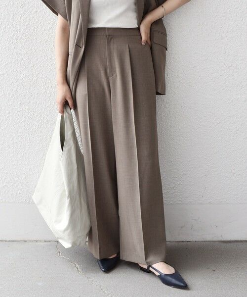 SHIPS / シップス その他パンツ | SHIPS Colors:〈洗濯機可能〉クリスピー タック ワイドパンツ(セットアップ対応可能) | 詳細15