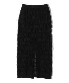 SHIPS / シップス ロング・マキシ丈スカート | SHIPS Colors:シャーリング ニット タイト スカート