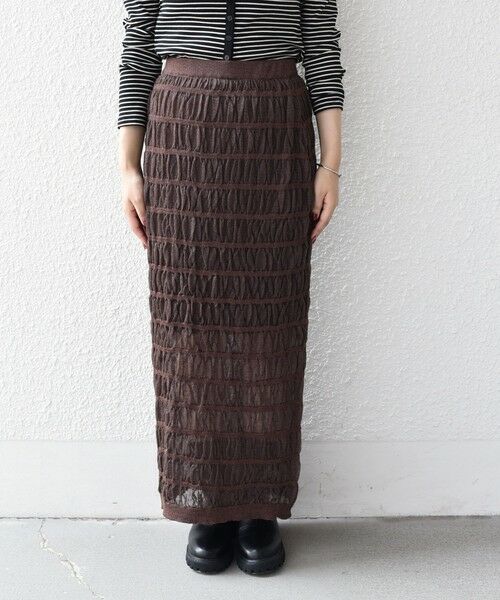 SHIPS / シップス ロング・マキシ丈スカート | SHIPS Colors:シャーリング ニット タイト スカート | 詳細11