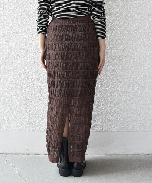 SHIPS / シップス ロング・マキシ丈スカート | SHIPS Colors:シャーリング ニット タイト スカート | 詳細13