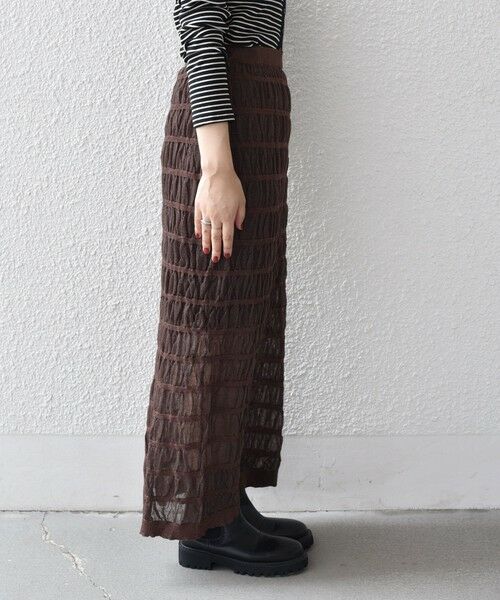SHIPS / シップス ロング・マキシ丈スカート | SHIPS Colors:シャーリング ニット タイト スカート | 詳細14