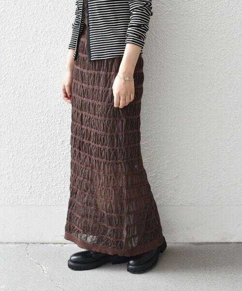 SHIPS / シップス ロング・マキシ丈スカート | SHIPS Colors:シャーリング ニット タイト スカート | 詳細16