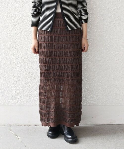 SHIPS / シップス ロング・マキシ丈スカート | SHIPS Colors:シャーリング ニット タイト スカート | 詳細18