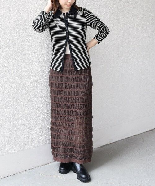 SHIPS / シップス ロング・マキシ丈スカート | SHIPS Colors:シャーリング ニット タイト スカート | 詳細19