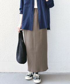 SHIPS / シップス ロング・マキシ丈スカート | 《一部追加・新色予約》SHIPS Colors:〈手洗い可能・UVケア〉テレコ タイトスカート◆