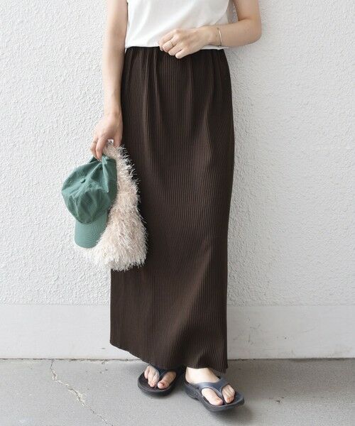 SHIPS / シップス ロング・マキシ丈スカート | 《一部追加・新色予約》SHIPS Colors:〈手洗い可能・UVケア〉テレコ タイトスカート◆ | 詳細13