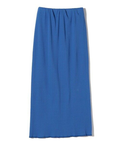 SHIPS / シップス ロング・マキシ丈スカート | 《一部追加・新色予約》SHIPS Colors:〈手洗い可能・UVケア〉テレコ タイトスカート◆（ブルー）