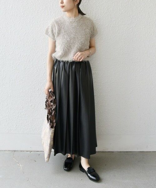 SHIPS / シップス ロング・マキシ丈スカート | SHIPS Colors:合成皮革 ワイド プリーツ スカート◇ | 詳細3