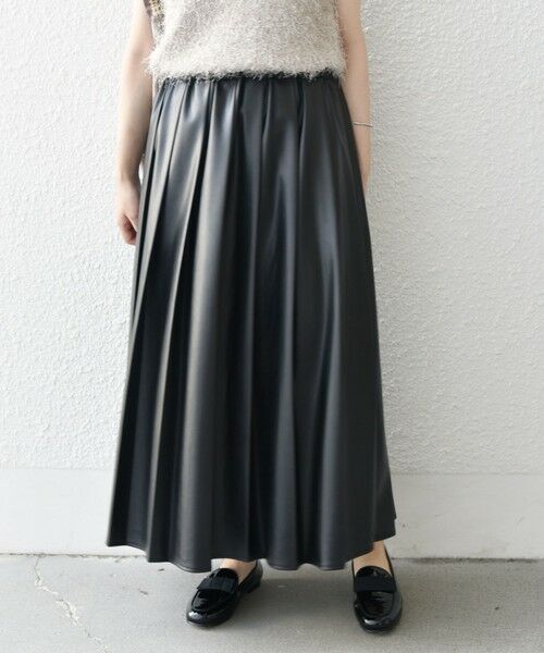 SHIPS / シップス ロング・マキシ丈スカート | SHIPS Colors:合成皮革 ワイド プリーツ スカート◇ | 詳細6