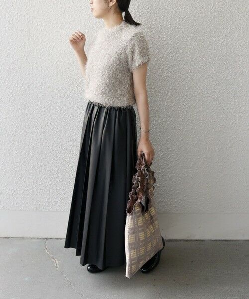 SHIPS / シップス ロング・マキシ丈スカート | SHIPS Colors:合成皮革 ワイド プリーツ スカート◇ | 詳細7