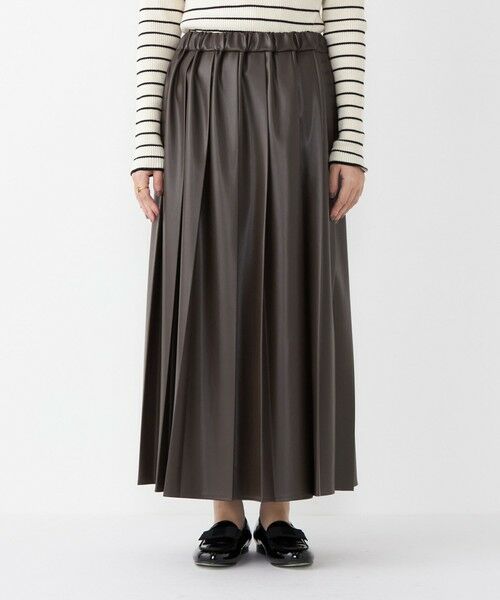 SHIPS / シップス ロング・マキシ丈スカート | SHIPS Colors:合成皮革 ワイド プリーツ スカート◇ | 詳細16