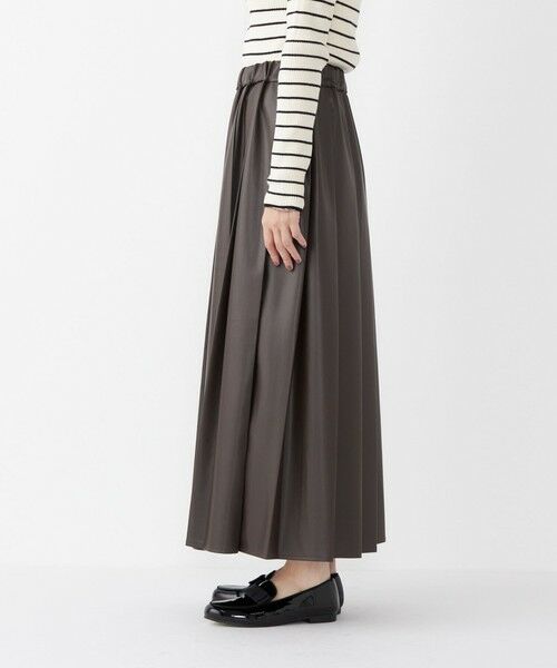 SHIPS / シップス ロング・マキシ丈スカート | SHIPS Colors:合成皮革 ワイド プリーツ スカート◇ | 詳細17