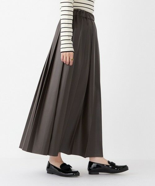 SHIPS / シップス ロング・マキシ丈スカート | SHIPS Colors:合成皮革 ワイド プリーツ スカート◇ | 詳細24