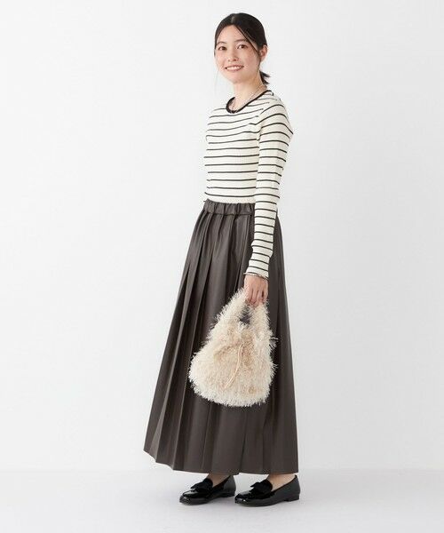 SHIPS / シップス ロング・マキシ丈スカート | SHIPS Colors:合成皮革 ワイド プリーツ スカート◇ | 詳細26
