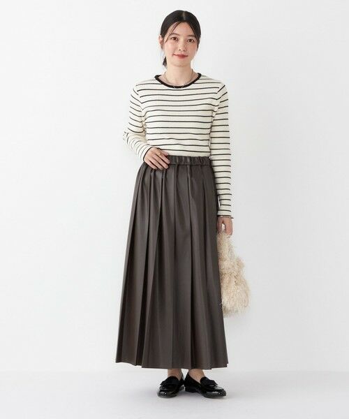 SHIPS / シップス ロング・マキシ丈スカート | SHIPS Colors:合成皮革 ワイド プリーツ スカート◇ | 詳細27