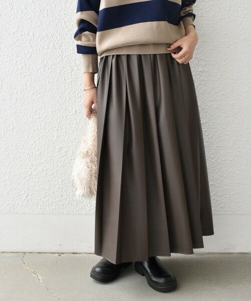 SHIPS / シップス ロング・マキシ丈スカート | SHIPS Colors:合成皮革 ワイド プリーツ スカート◇ | 詳細29