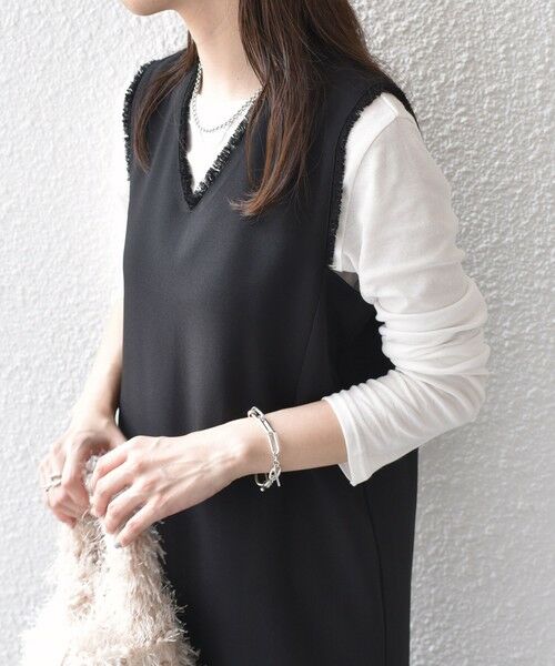 SHIPS / シップス ロング・マキシ丈ワンピース | SHIPS Colors:〈手洗い可能〉シャーク フリンジ ジャンパー ワンピース◇ | 詳細23