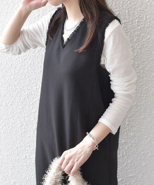 SHIPS / シップス ロング・マキシ丈ワンピース | SHIPS Colors:〈手洗い可能〉シャーク フリンジ ジャンパー ワンピース◇ | 詳細24