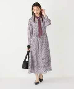 SHIPS / シップス ロング・マキシ丈ワンピース | SHIPS Colors:〈手洗い可能〉MULHOUSE ボウタイ ワンピース◇