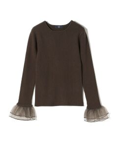 SHIPS / シップス ニット・セーター | SHIPS Colors:〈手洗い可能〉チュール スリーブ リブ ニット◇